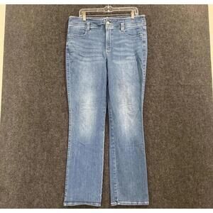 NYDJ Marilyn Straight Jeans Womens 12 Blue Lift Tuck Technology Stretch Denim